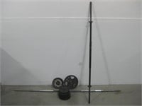 Two Bar Bells W/Assorted Weights See Info