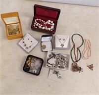 GROUP OF JEWELRY-NECKLACES, EARRINGS....