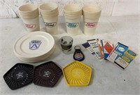 Ford paper plates, cups, matchbooks, keychain,