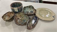 Group of Signed Pottery Bowls and Plates