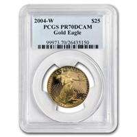 2004-w 1/2 Oz Proof American Gold Eagle Pr-70 Pcgs