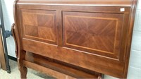 Inlaid wood design head and footboard with side