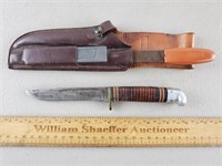 Western Knife w/ Sheath, File & Honing Stone