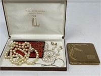 Assorted Jewelry, & Compact