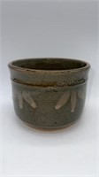 Stone Pottery Bowl, Planter Artist Signed Peg