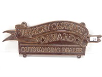 VERMONT CASTINGS OUTSTANDING DEALER PLAQUE