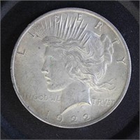 US Coins 1922 Peace Silver Dollar, circulated with