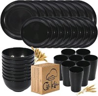 Cliffs kitchen Black Dinnerware Sets For 8-32 Pcs