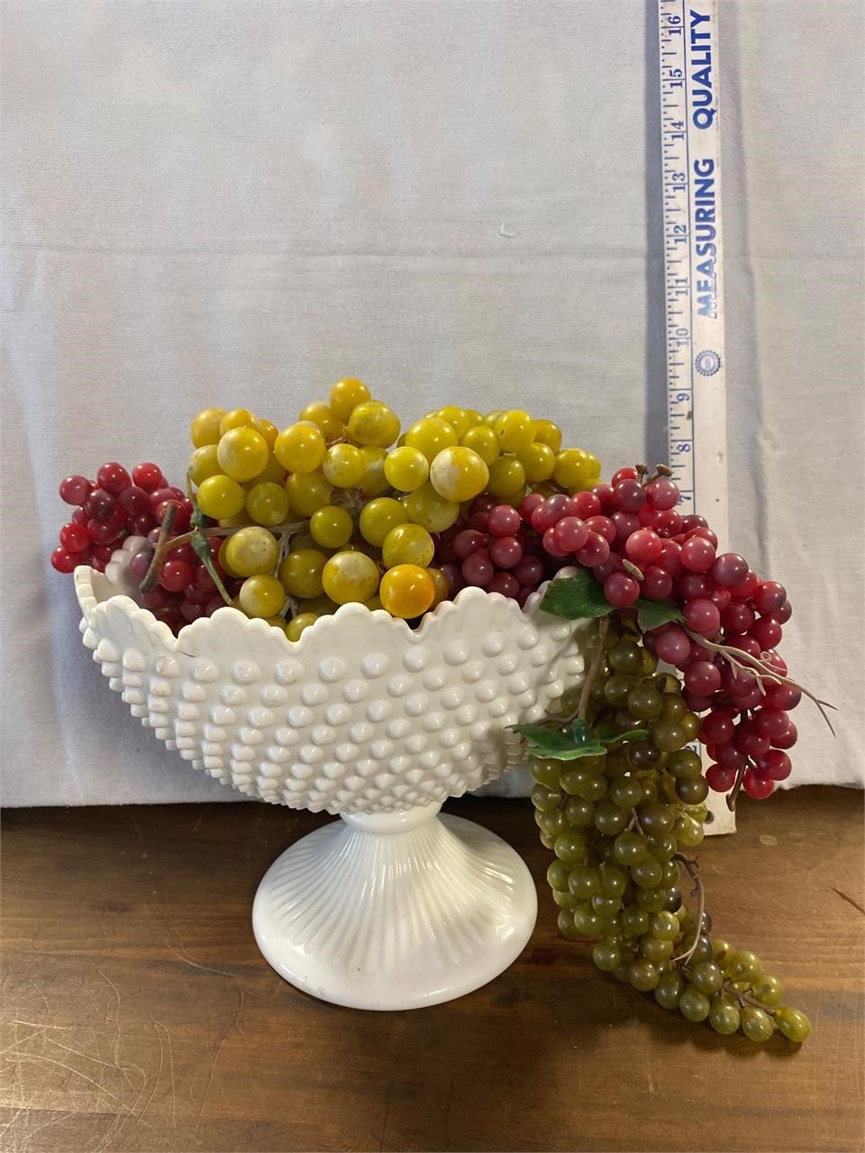 Milk Glass Hobnail Fruit Bowl