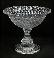 Thumbprint Pattern Glass Punch Bowl