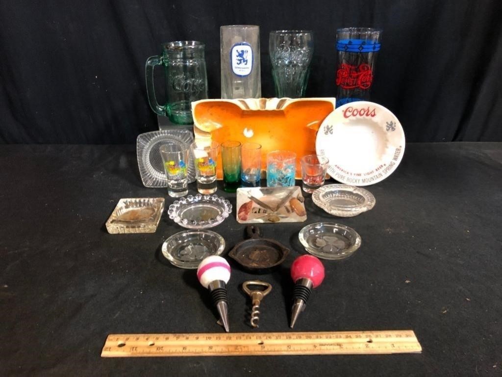 Vintage Ashtrays and Barware