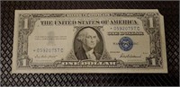 1957 $1 silver certificate star note. There is a t