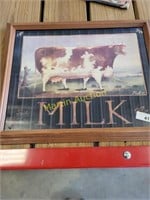 Cow/ Milk Framed Picture