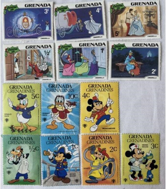 1981 Foreign Disney Stamps Christmas Grenada Cinda