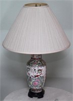 Two Asian Export table lamps, overall height to