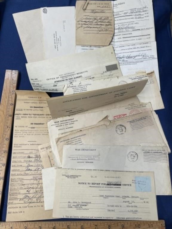 Circa WW2 military correspondence ephemera