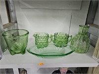 VTG green glassware