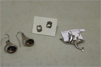 3 Pair of Sterling Silver Ear Rings
