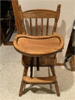 VTG Solid Oak Wood High Chair