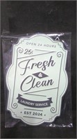 FRESH & CLEAN LAUNDRY SERVICE 8x12 TIN SIGN