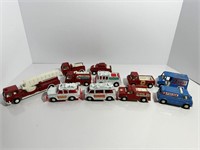 Vintage Tootsie Toy Diecast Fire Police Swat Set