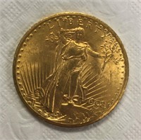 1908 Twenty Dollar Gold Piece.