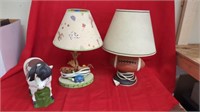 KIDS LAMPS AND A CERAMIC HORSE
