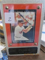 Cal Ripkin Jr. Pinnacle Collector Card on Plaque
