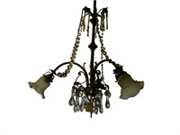 Three light, Victorian chandelier