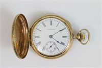 LADIES 14K WALTHAM HUNTER CASE POCKET WATCH