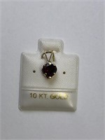 4-LS129 Pendentif or 10 kt grenat 0,88 ct