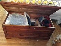 Cedar Chest 19x20x45 With Contents Of Wool