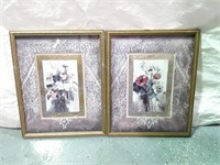 Pair of Framed and Matted Floral Pictures