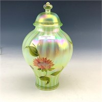 Fenton Topaz Opal Decorated & Signed Ginger Jar