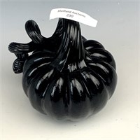 Blown Art Glass Ebony Pumpkin