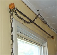 CURTAIN ROD & TIEBACKS *CHAIN NOT INCLUDED*