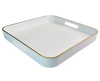 UOEKCS 13 Inch White Decorative Tray, Square Serv