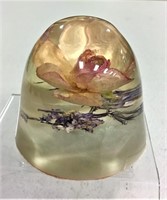 Signed Real Flower Paperweight