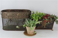 Lions Head Planter & Mesh Elephant Basket