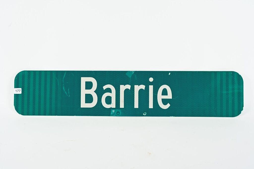 BARRIE D/S ALUMINUM SIGN