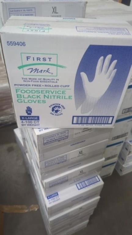 9 Cases XL Powder Free Black Nitrile Gloves