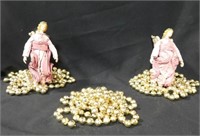 Christmas Angel Ornaments w/gold bead garland