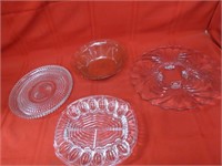Glass serving dish plates.