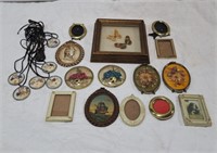 Miniature picture frames, dried flower pendants,