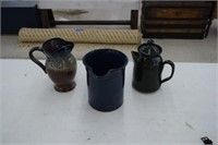 3 Pottery Pitchers