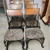 6 Iron chairs with wood headrest backs look at
