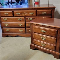 Broyhill dresser with matching nightstand has