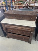 Antique marble top buffet