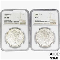 1884-O [2] Morgan Silver Dollar NGC MS63