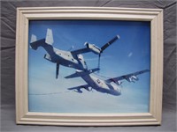 Vintage Framed US Navy Connected Planes Print